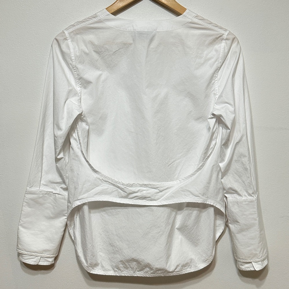 3.1 Phillip Lim Pearl Double Cuff Blouse Womens 6 White Cotton Poplin Luxury - Picture 7 of 7